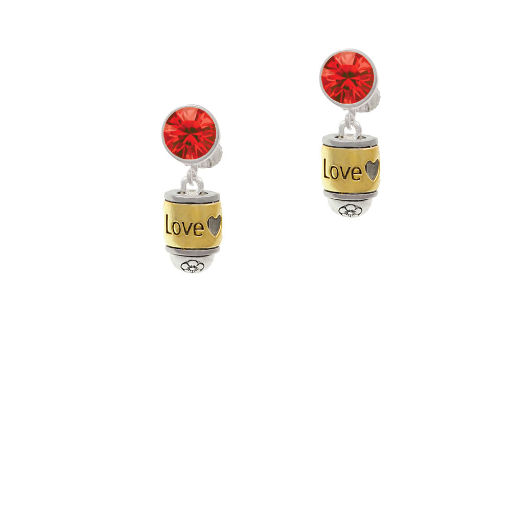 Two Tone Love Forever Spinner Crystal Clip On Earrings Image 4