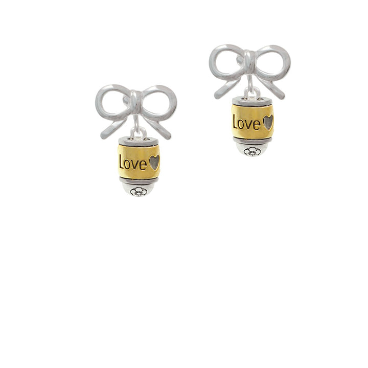 Two Tone Love Forever Spinner Crystal Clip On Earrings Image 9