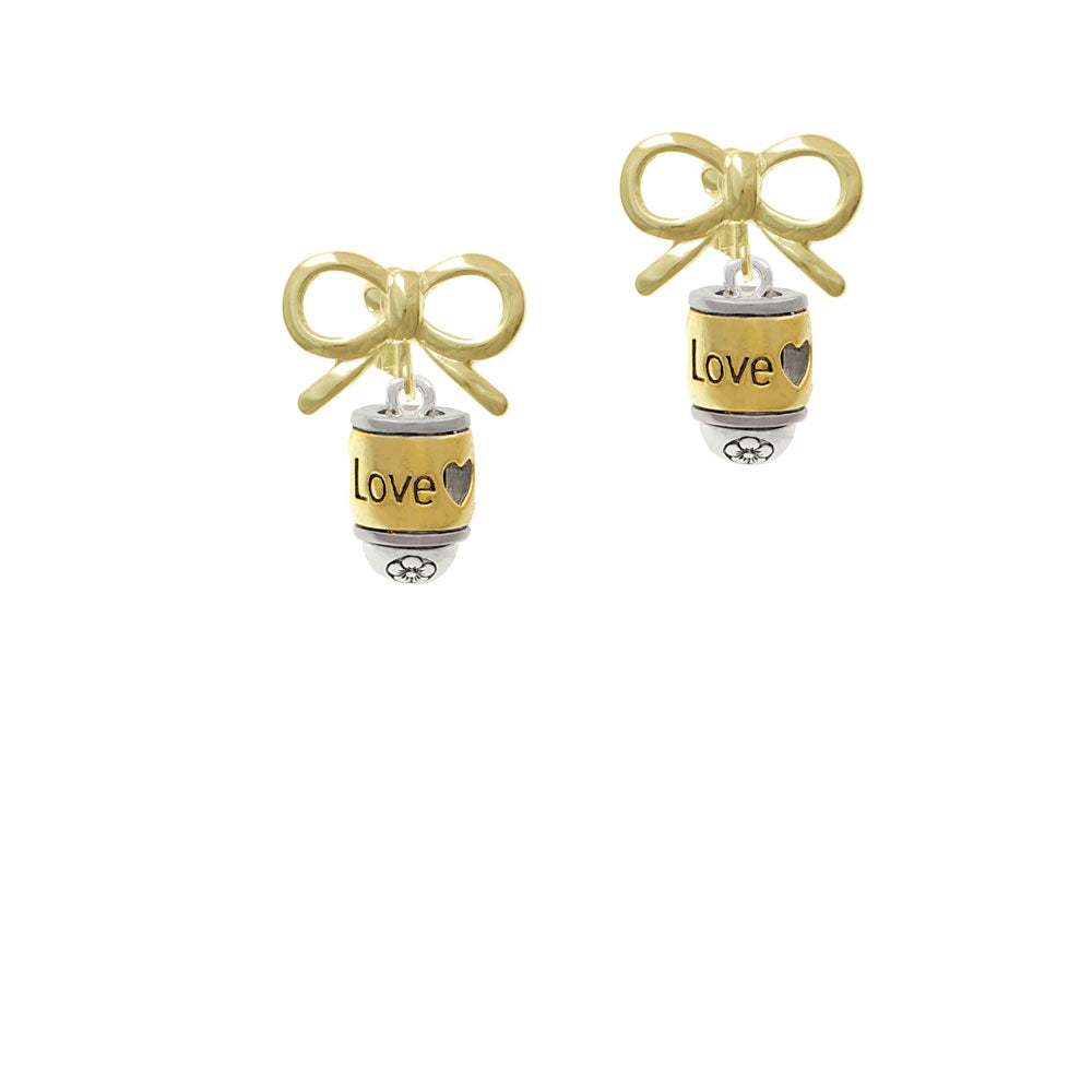 Two Tone Love Forever Spinner Crystal Clip On Earrings Image 10