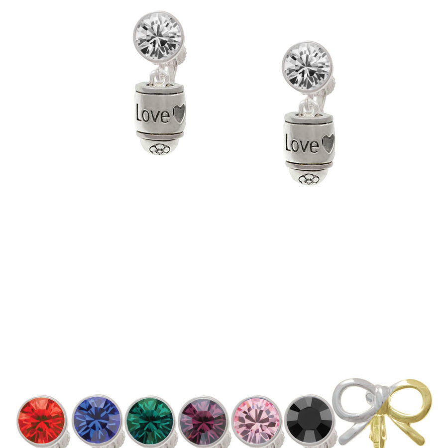 Love Forever Spinner Crystal Clip On Earrings Image 1