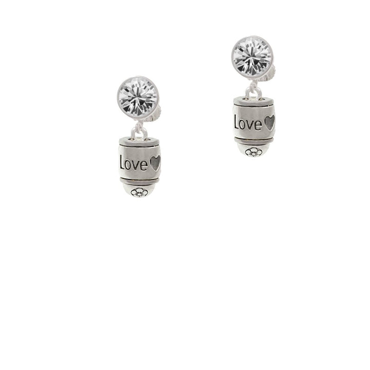 Love Forever Spinner Crystal Clip On Earrings Image 1