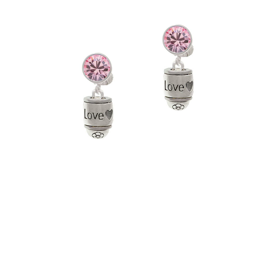 Love Forever Spinner Crystal Clip On Earrings Image 4