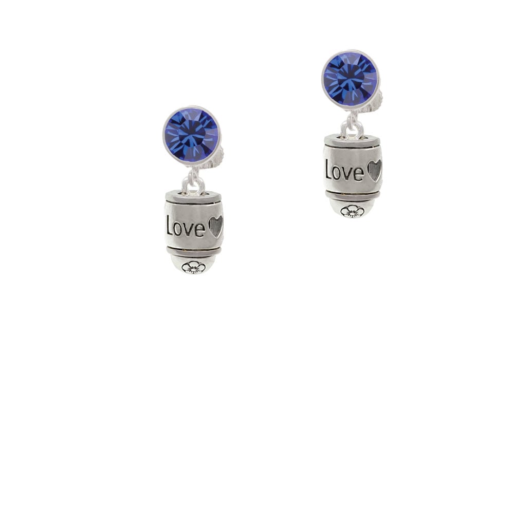 Love Forever Spinner Crystal Clip On Earrings Image 1