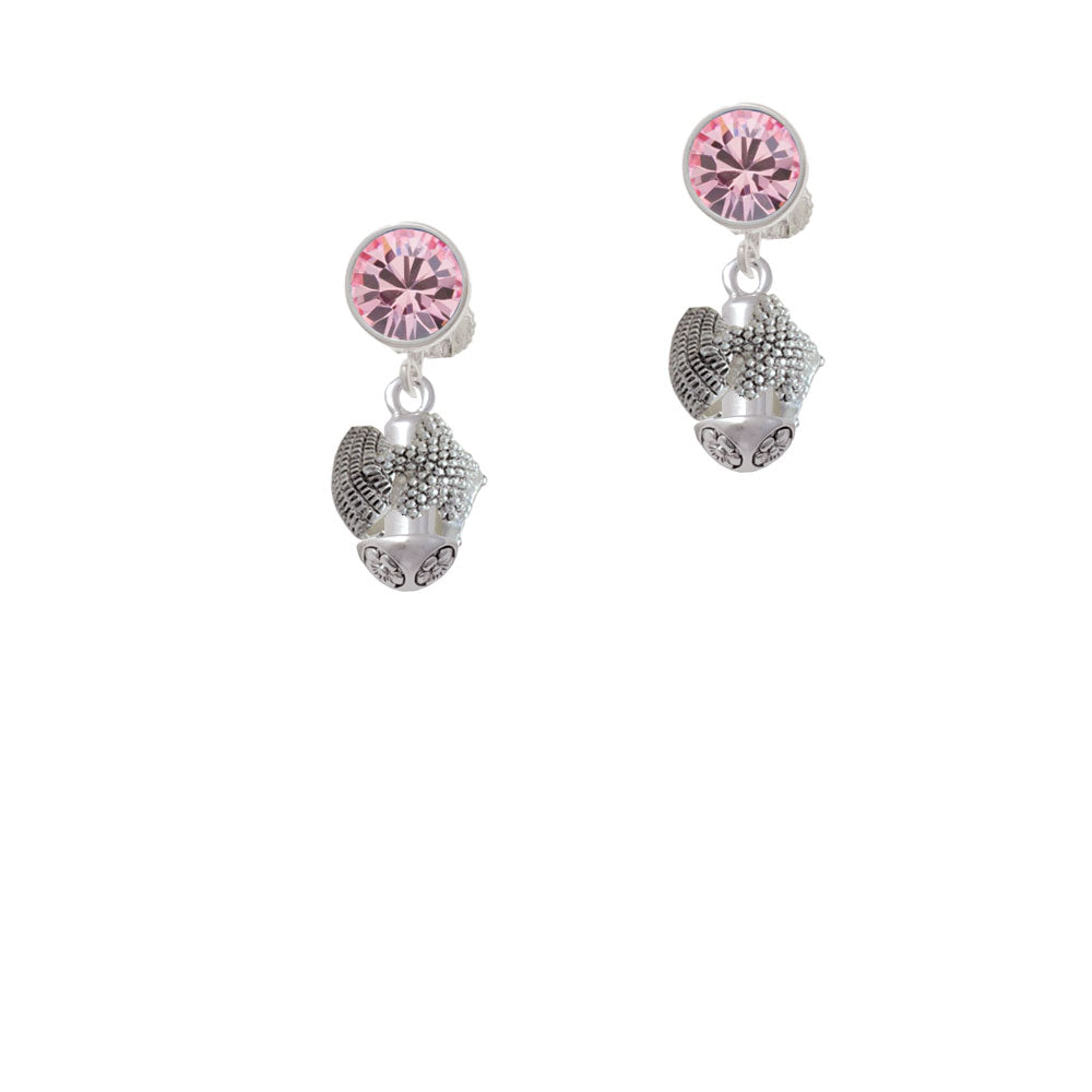 Sea Shells Spinner Crystal Clip On Earrings Image 4