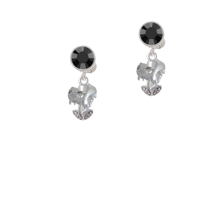 Dolphins Spinner Crystal Clip On Earrings Image 1