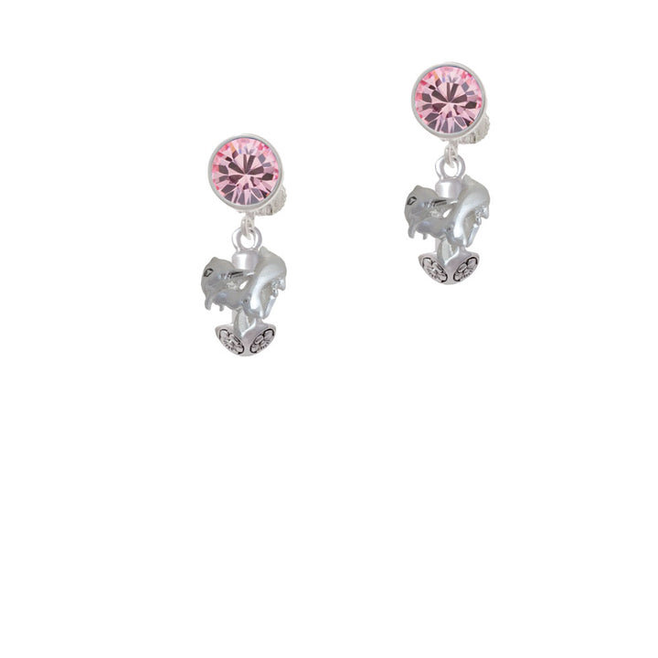 Dolphins Spinner Crystal Clip On Earrings Image 4