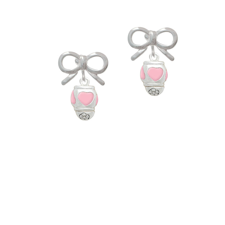 Pink Heart Spinner Crystal Clip On Earrings Image 9