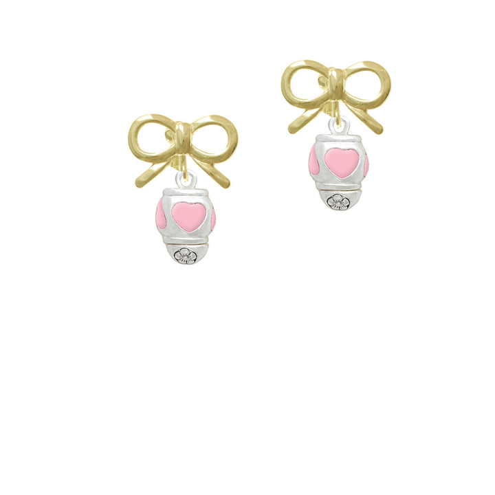 Pink Heart Spinner Crystal Clip On Earrings Image 10