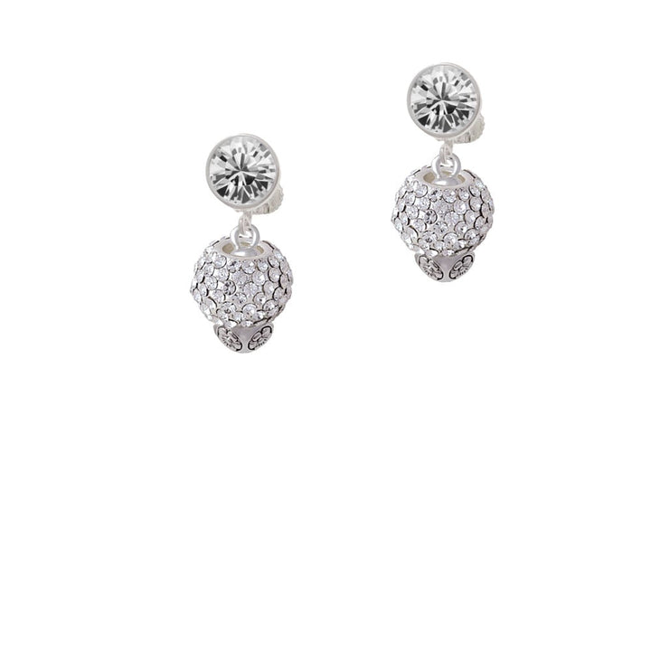 Clear Crystal Sparkle Spinner Crystal Clip On Earrings Image 1