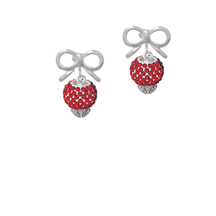 Red Crystal Sparkle Spinner Crystal Clip On Earrings Image 9