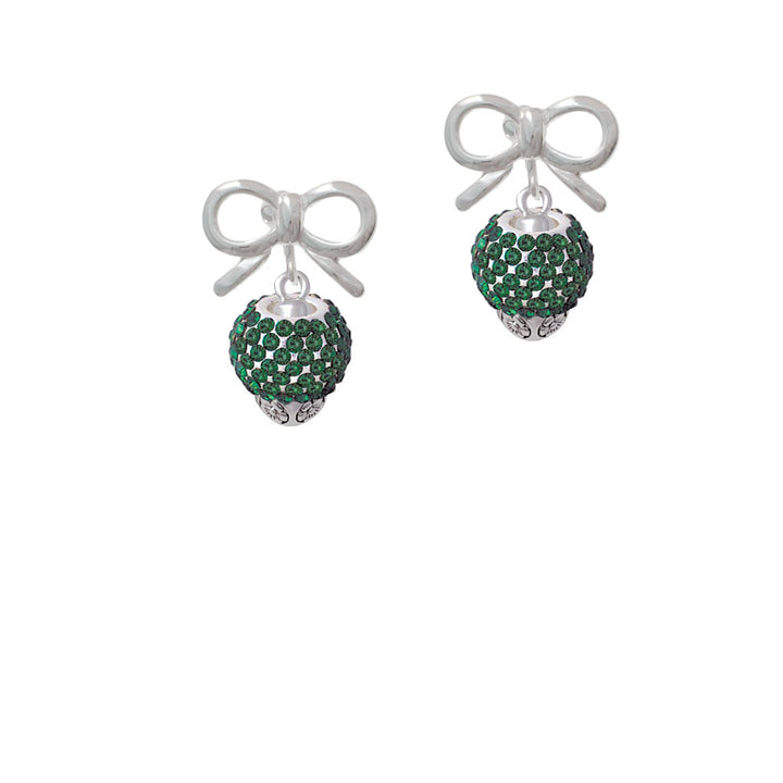 Green Crystal Sparkle Spinner Crystal Clip On Earrings Image 9