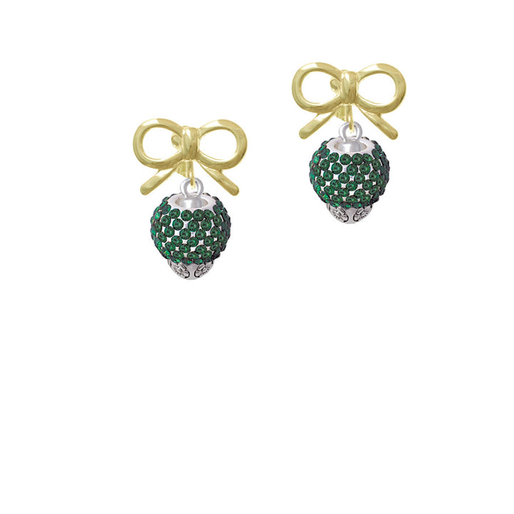 Green Crystal Sparkle Spinner Crystal Clip On Earrings Image 10