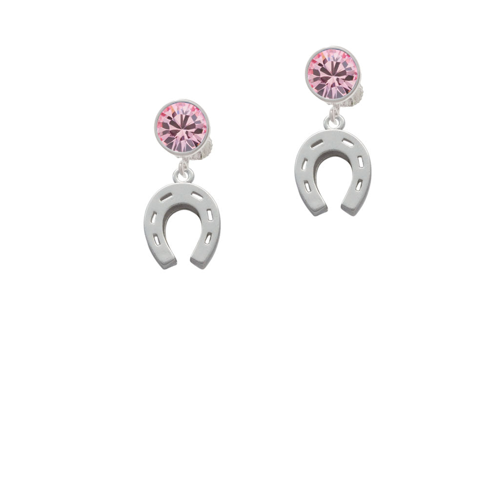 Horseshoe Crystal Clip On Earrings Image 4