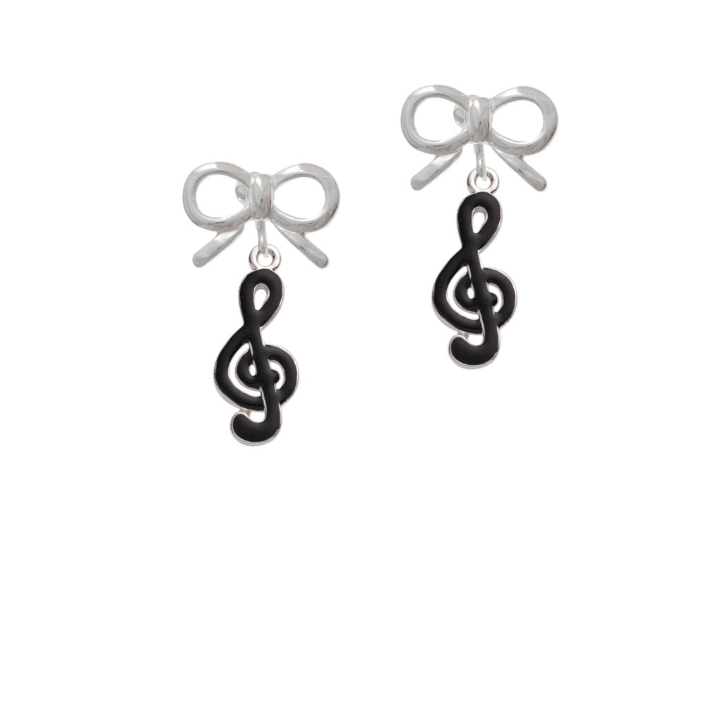 Black Clef Crystal Clip On Earrings Image 9