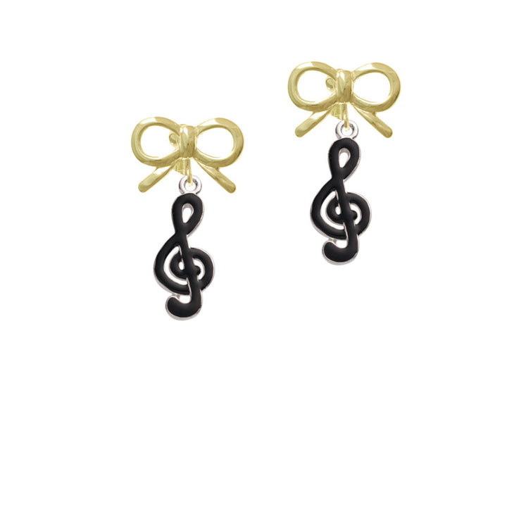 Black Clef Crystal Clip On Earrings Image 10