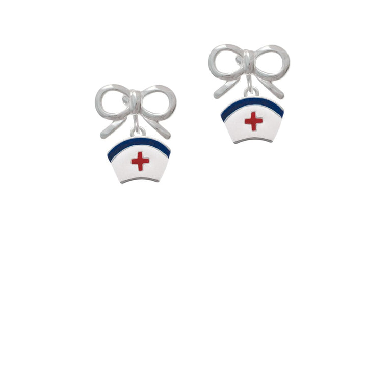 Nurse Hat Crystal Clip On Earrings Image 9