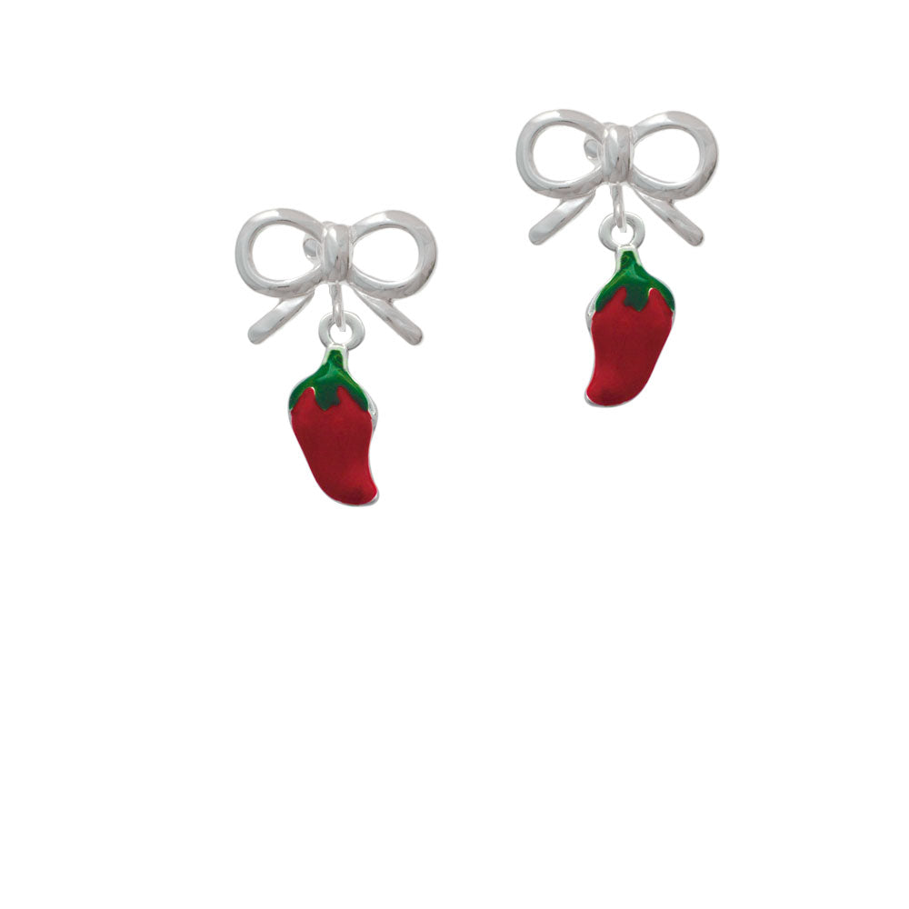 Red Jalapeno Crystal Clip On Earrings Image 9