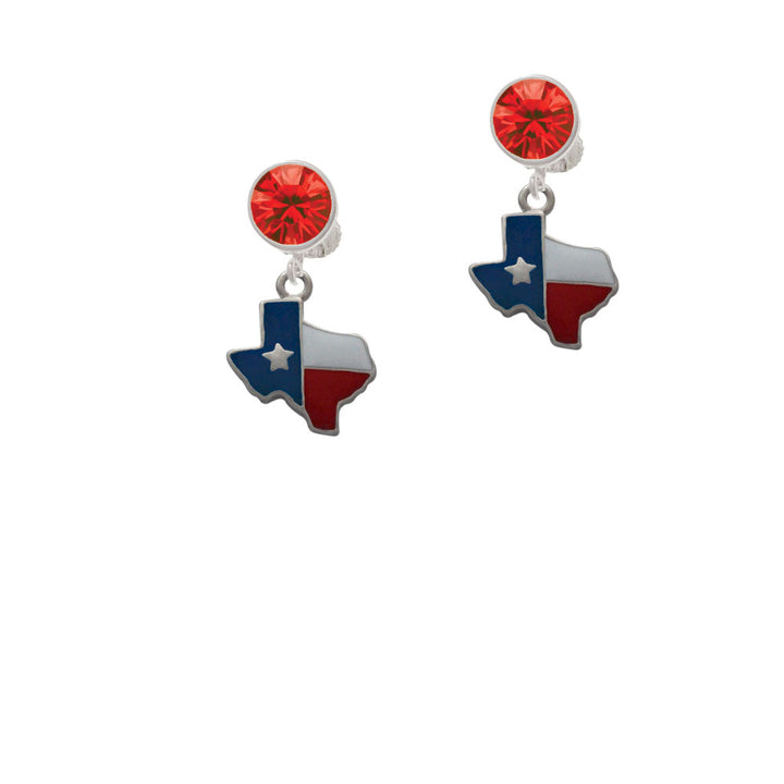 Enamel Lone Star Texas Crystal Clip On Earrings Image 4