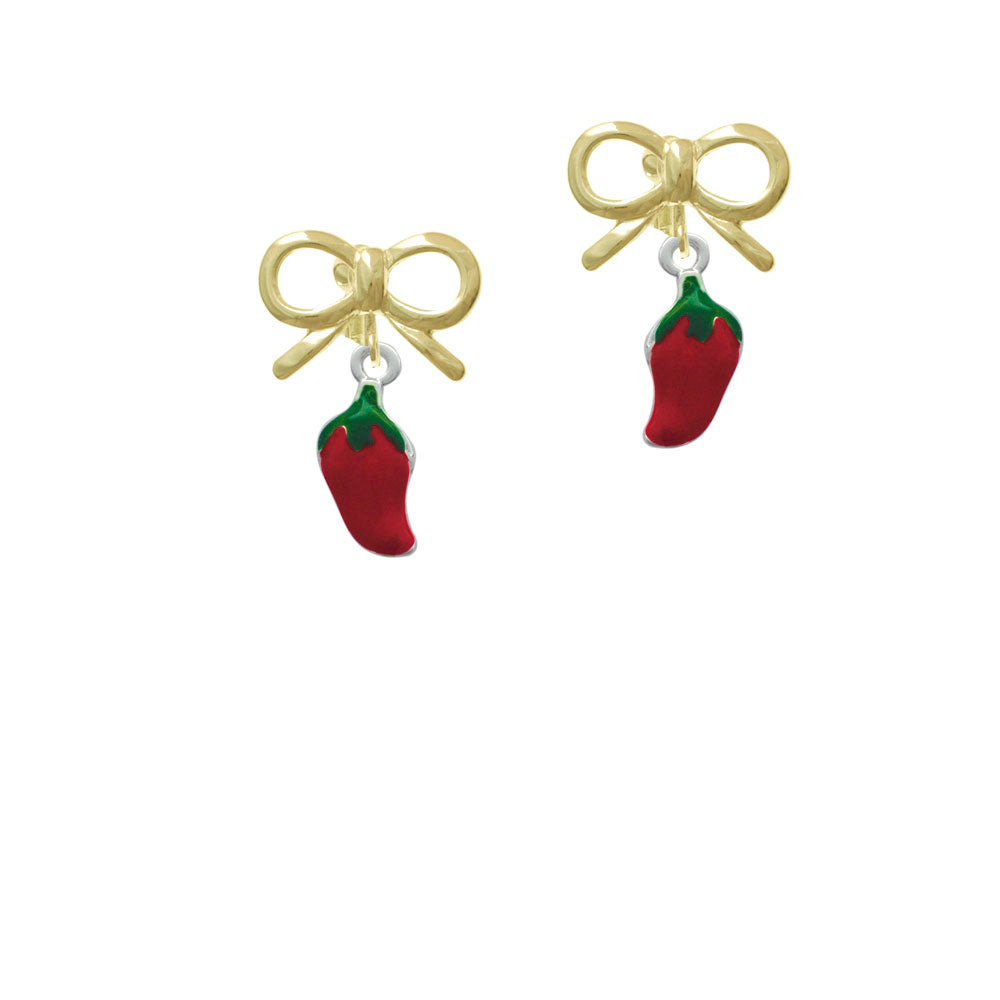 Red Jalapeno Crystal Clip On Earrings Image 10