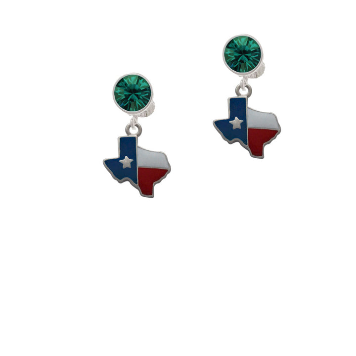 Enamel Lone Star Texas Crystal Clip On Earrings Image 6