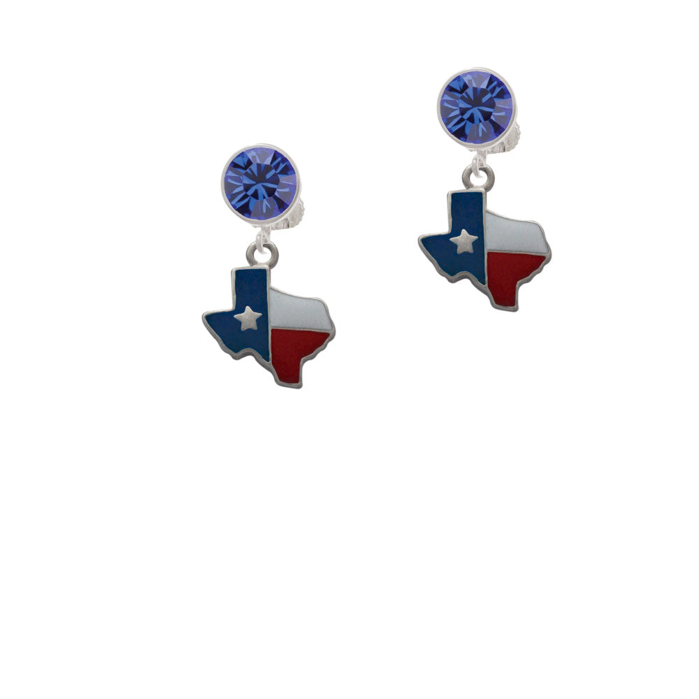 Enamel Lone Star Texas Crystal Clip On Earrings Image 7