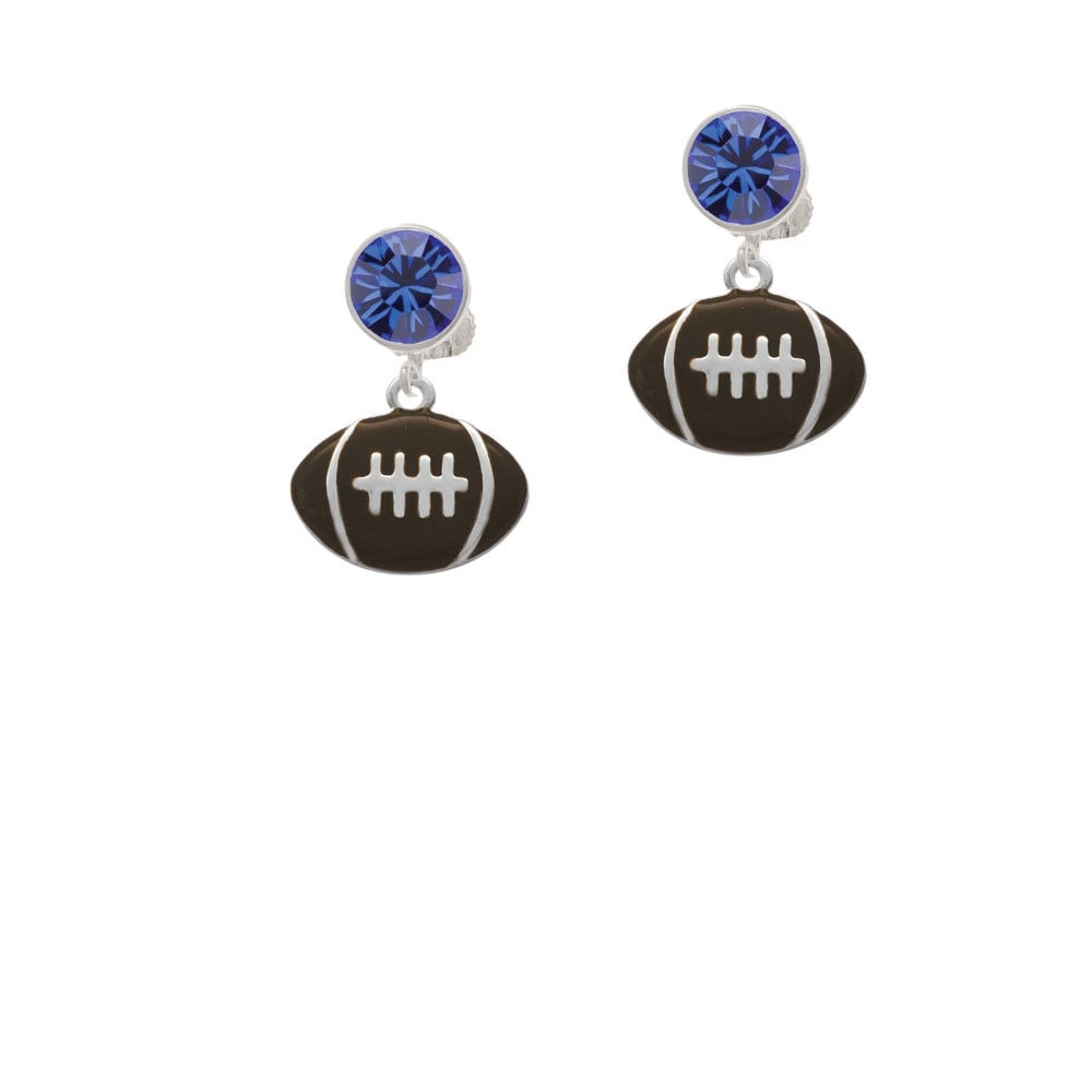 Large Enamel Football Crystal Clip On Earrings Image 7