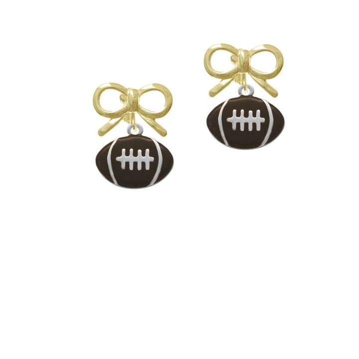 Large Enamel Football Crystal Clip On Earrings Image 10