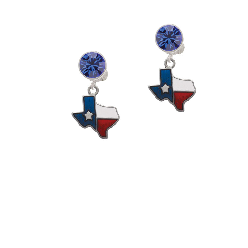 Texas - Lone Star Glass Crystal Clip On Earrings Image 7