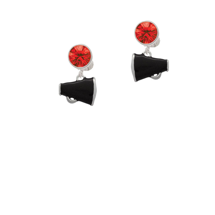 Small Black Megaphone Crystal Clip On Earrings Image 4