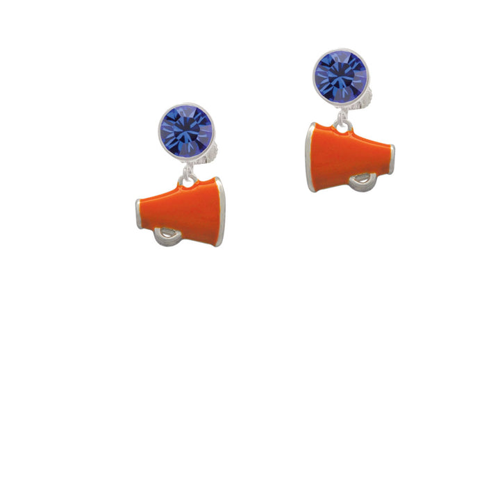 Small Orange Megaphone Crystal Clip On Earrings Image 7