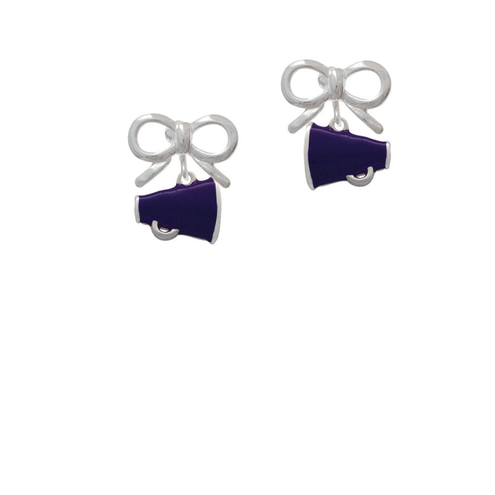 Small Purple Megaphone Crystal Clip On Earrings Image 9