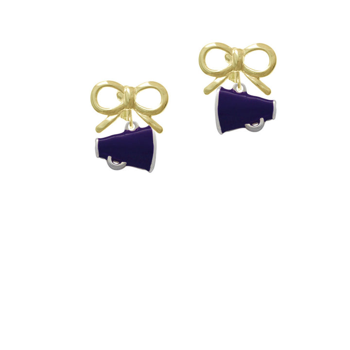 Small Purple Megaphone Crystal Clip On Earrings Image 10