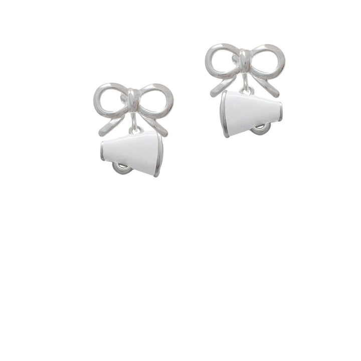 Small White Megaphone Crystal Clip On Earrings Image 9