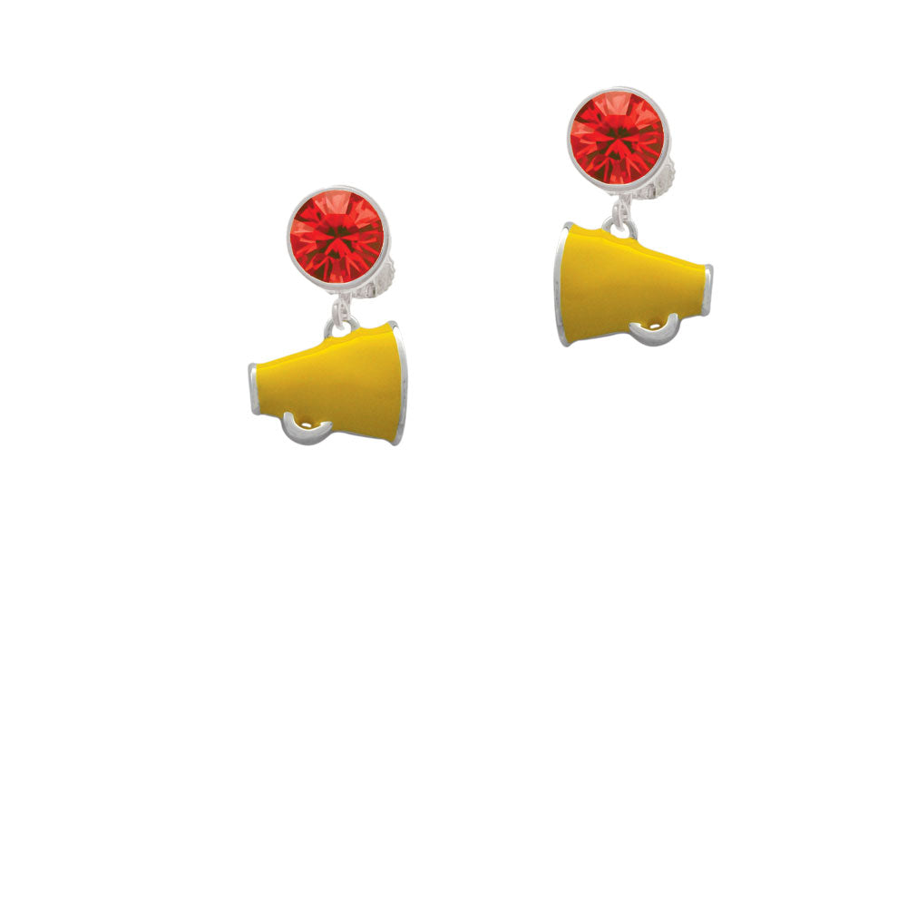 Small Yellow Megaphone Crystal Clip On Earrings Image 4