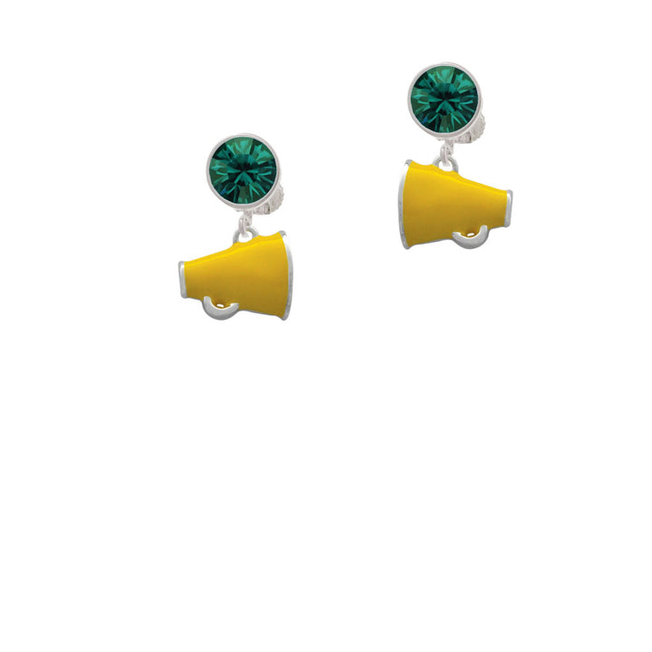 Small Yellow Megaphone Crystal Clip On Earrings Image 6