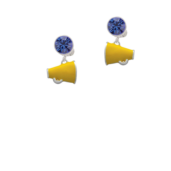 Small Yellow Megaphone Crystal Clip On Earrings Image 7