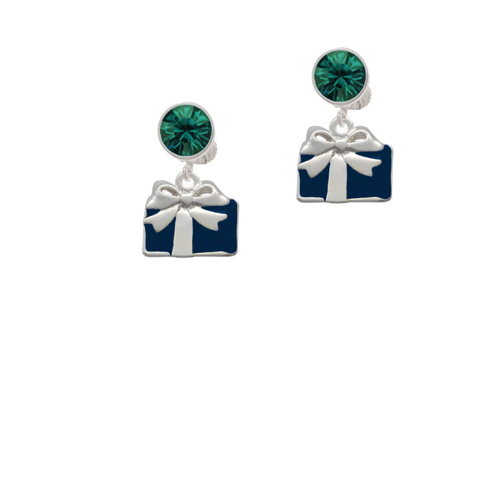 Blue Present Crystal Clip On Earrings Image 6