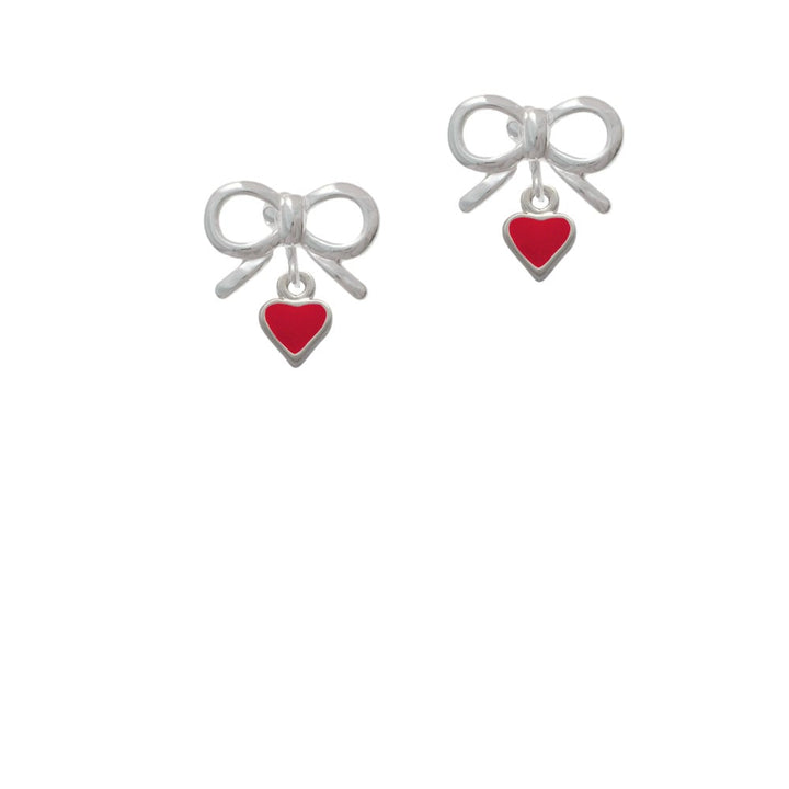 Mini 2-D Red Heart Crystal Clip On Earrings Image 9