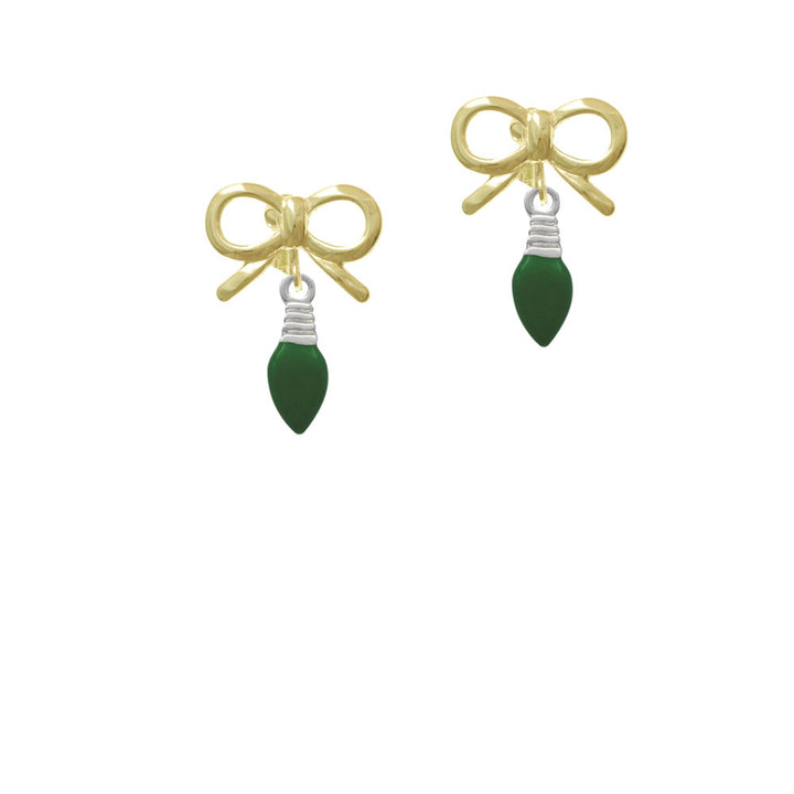 Green Christmas Light Crystal Clip On Earrings Image 10