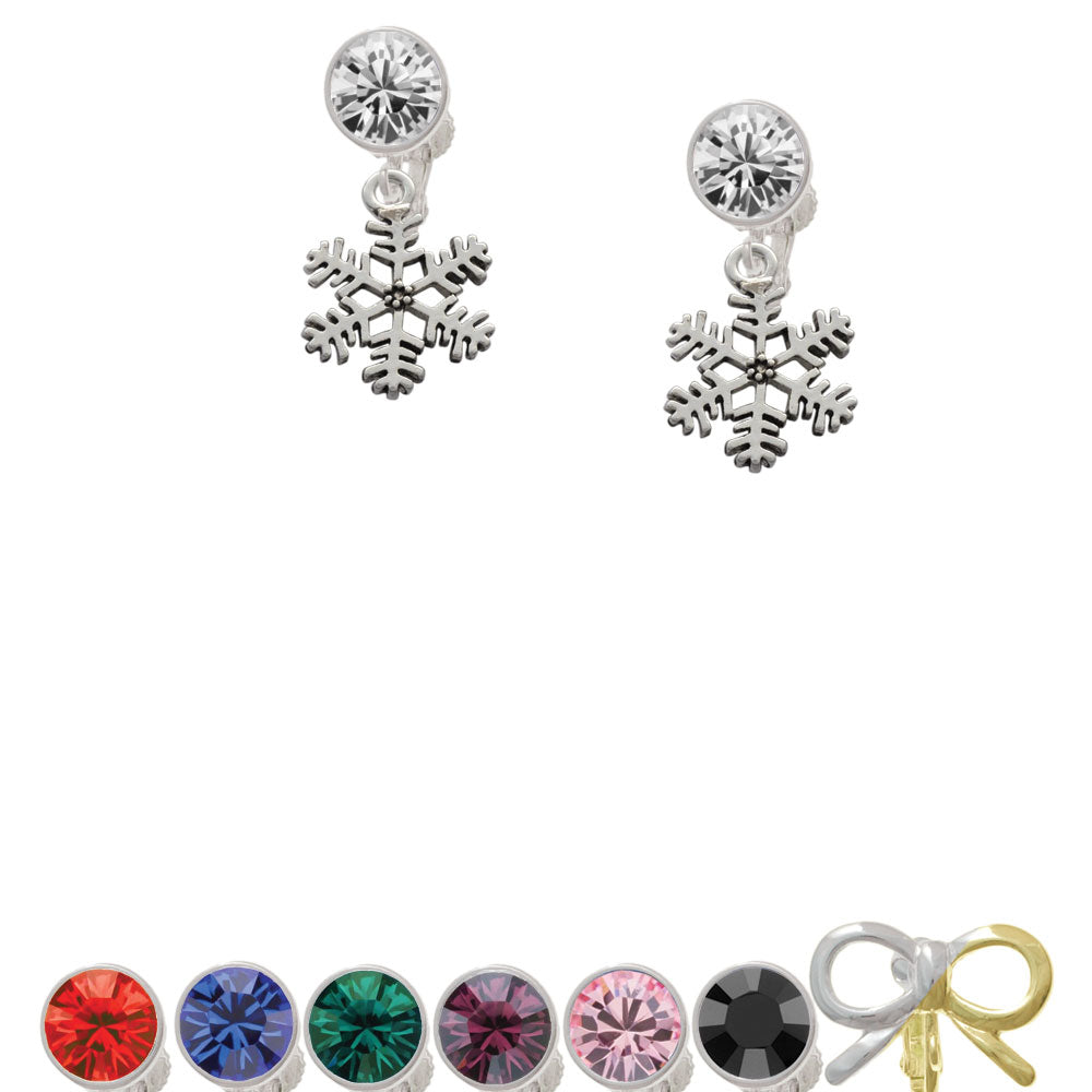 Snowflake Crystal Clip On Earrings Image 1