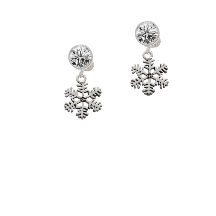 Snowflake Crystal Clip On Earrings Image 2