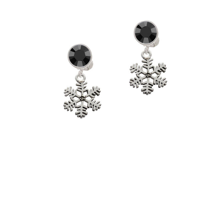 Snowflake Crystal Clip On Earrings Image 3