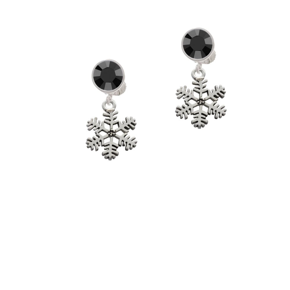 Snowflake Crystal Clip On Earrings Image 1