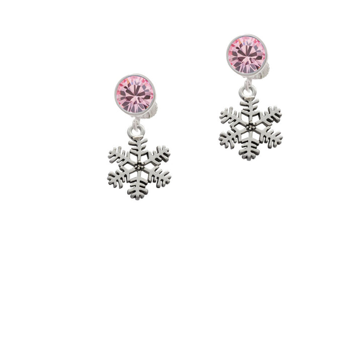 Snowflake Crystal Clip On Earrings Image 4