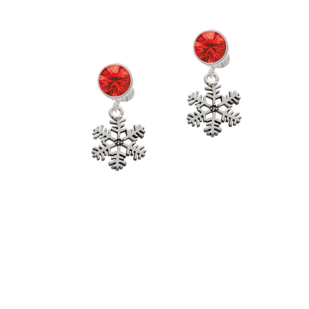 Snowflake Crystal Clip On Earrings Image 4