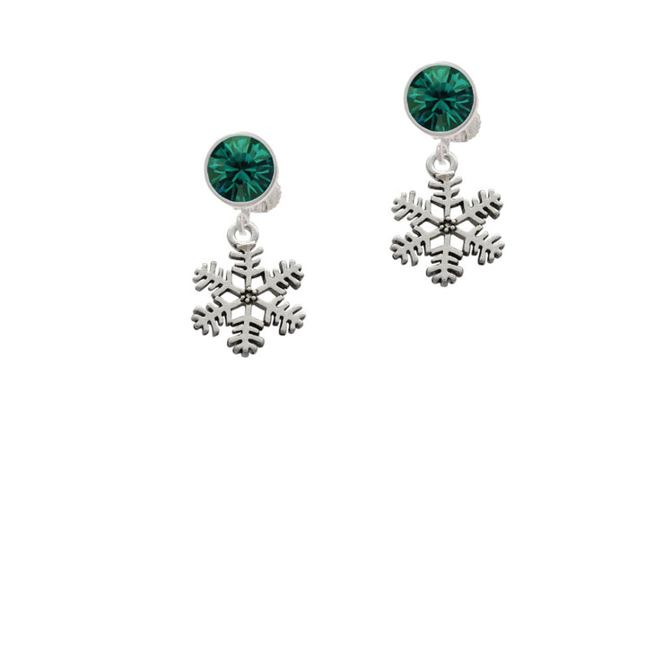 Snowflake Crystal Clip On Earrings Image 6