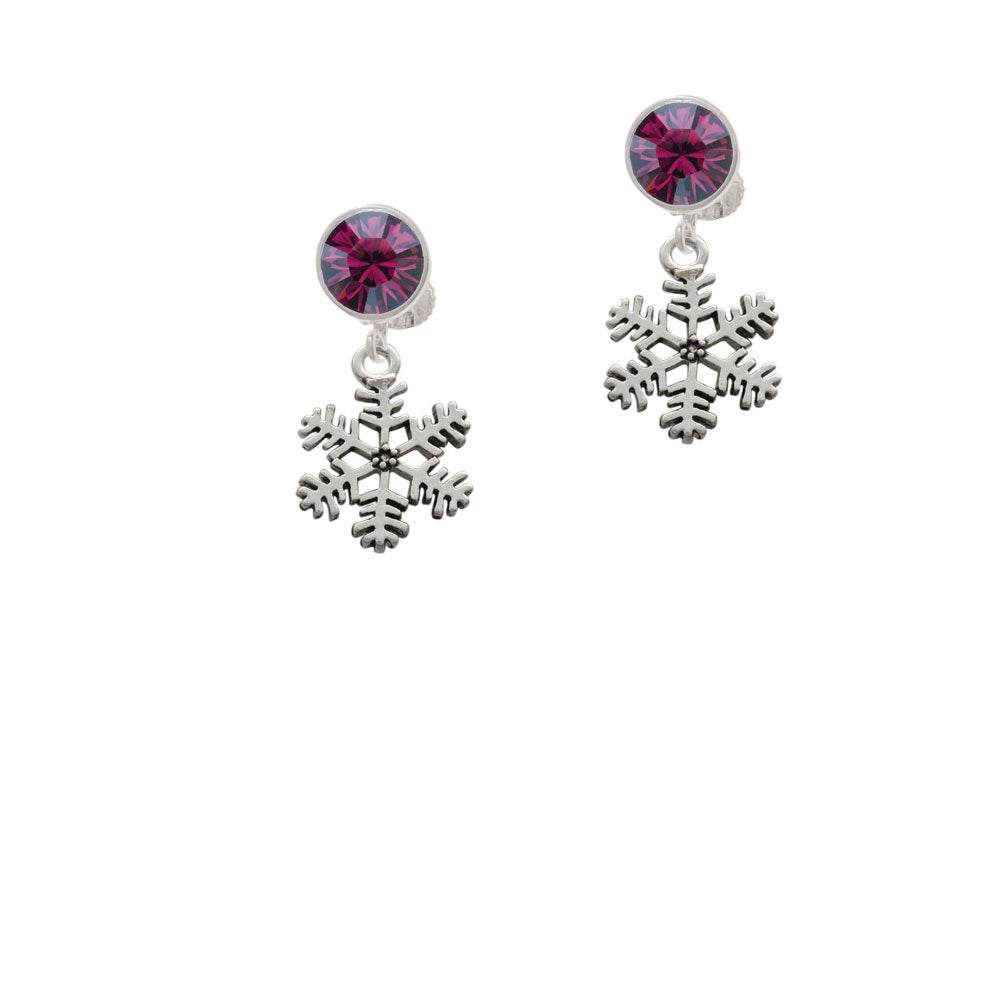 Snowflake Crystal Clip On Earrings Image 8