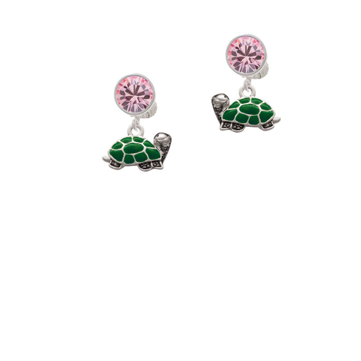 Turtle - Side Crystal Clip On Earrings Image 4