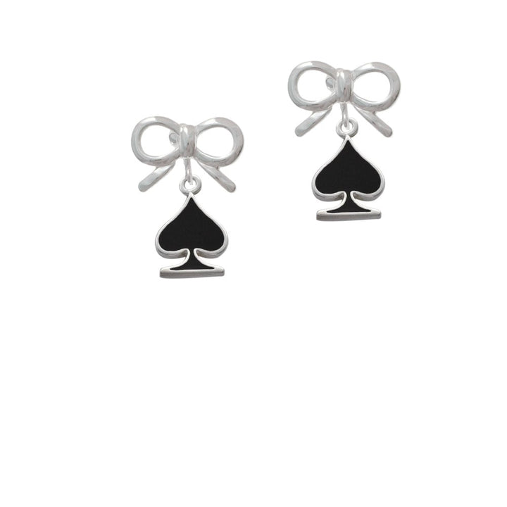 Card Suit - Spade Crystal Clip On Earrings Image 9