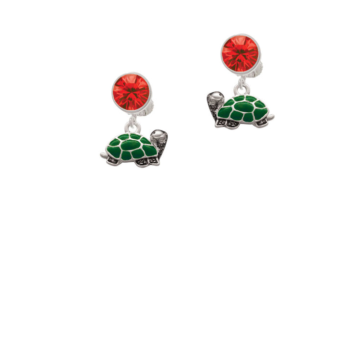 Turtle - Side Crystal Clip On Earrings Image 4